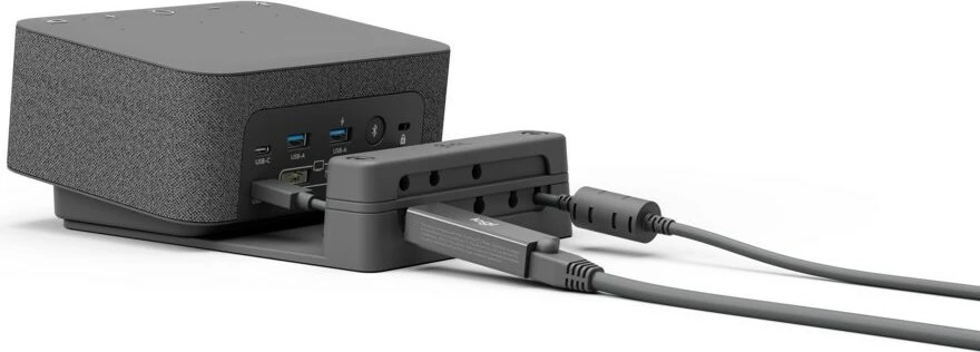 Sistem konferencash personal Logitech Logi Dock Focus Room Kit, 4K Ultra HD, 90 fps, 5x, Grafit