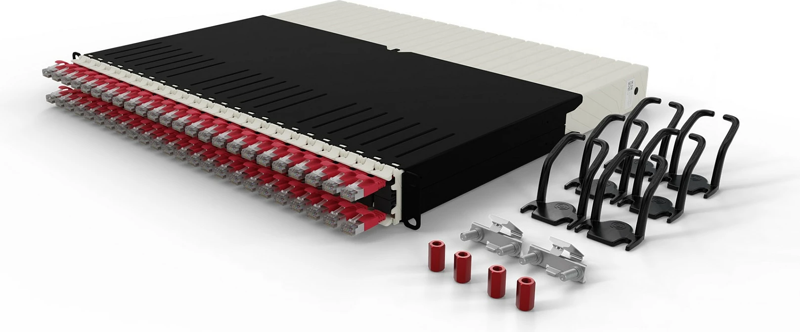 Sistem menaxhimi kabllosh PATCHBOX patchbox.one 8RU, Cat6a STP/U/FTP, 0.8 m, i kuq