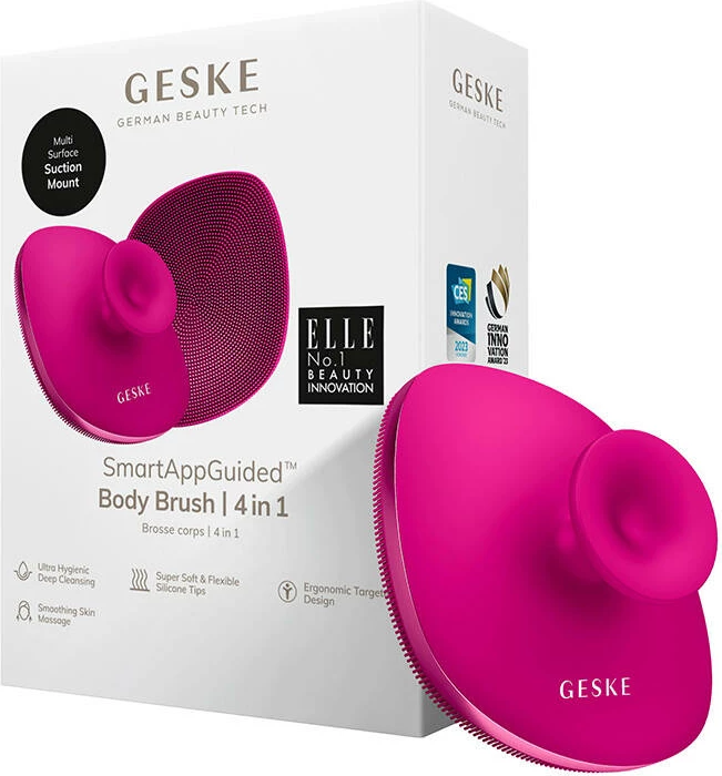 Brushë trupi Geske GK000705MG01 4-në-1, silikoni, magenta
