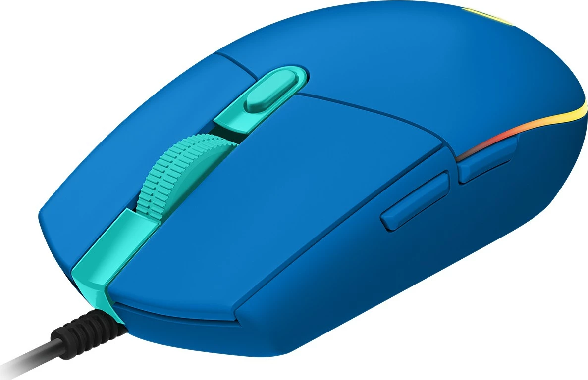 Maus gaming Logitech G203 LIGHTSYNC, USB, 8000 DPI, kaltër