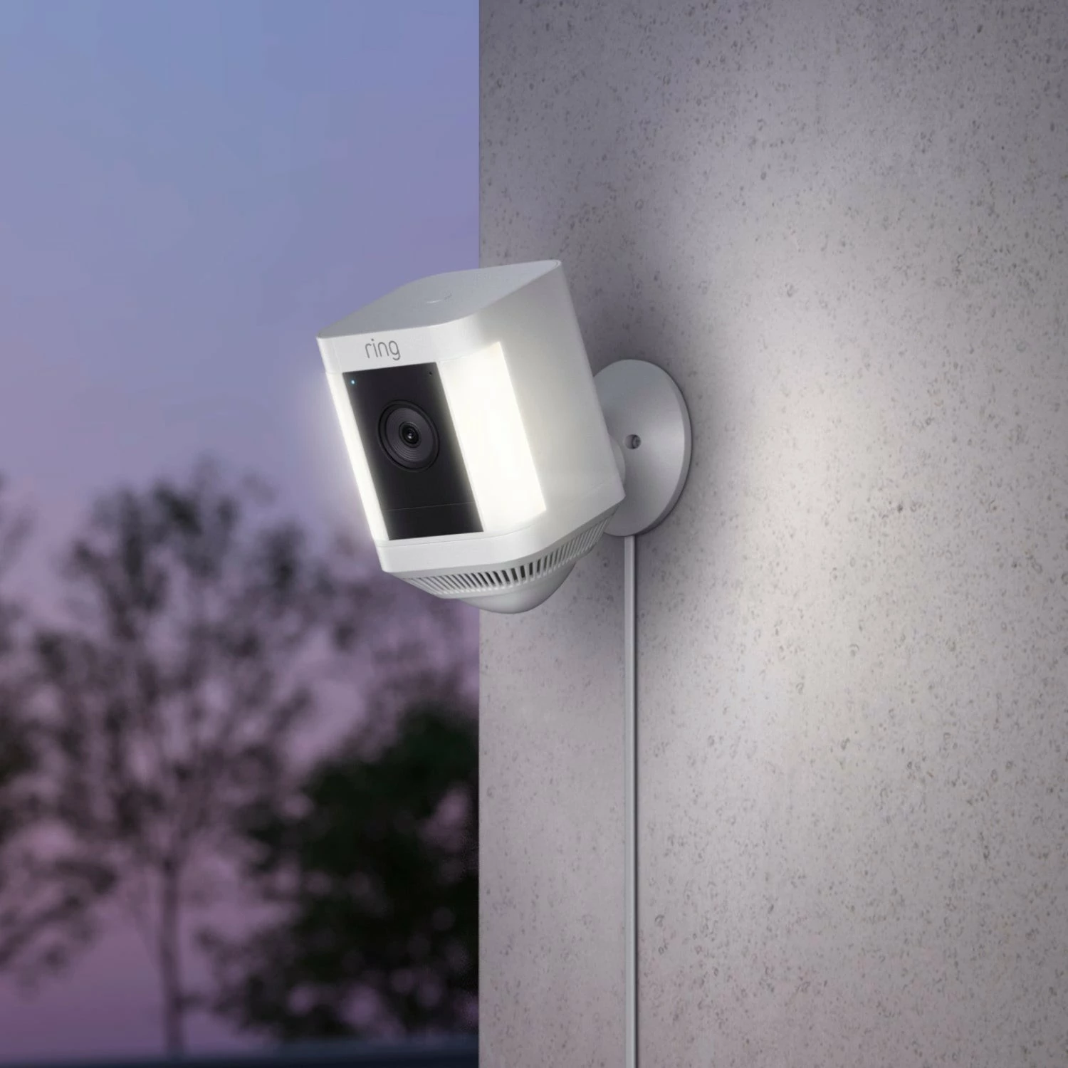 Kamerë sigurie IP Amazon Ring Spotlight Cam Plus, Wireless, Montim tavan/mur, Bardhë