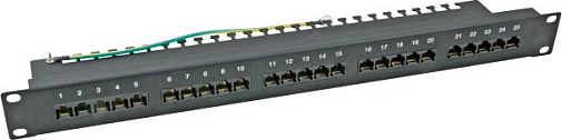 Patch panel EFB Elektronik 25x RJ45, 1U, Cat3 ISDN, i zi (RAL9005)