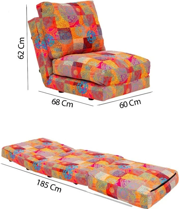 Krevat-karrige një vendës, patchwork, Taida 1-Seat