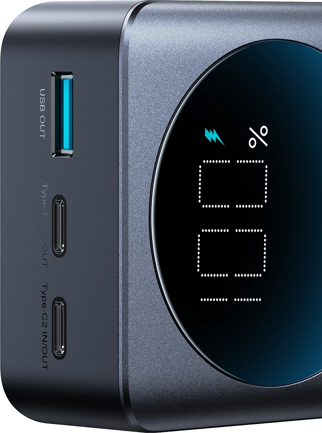 Power bank Joyroom JR-PBF05, 30000mAh, 65W, me ekran dixhital, e zezë