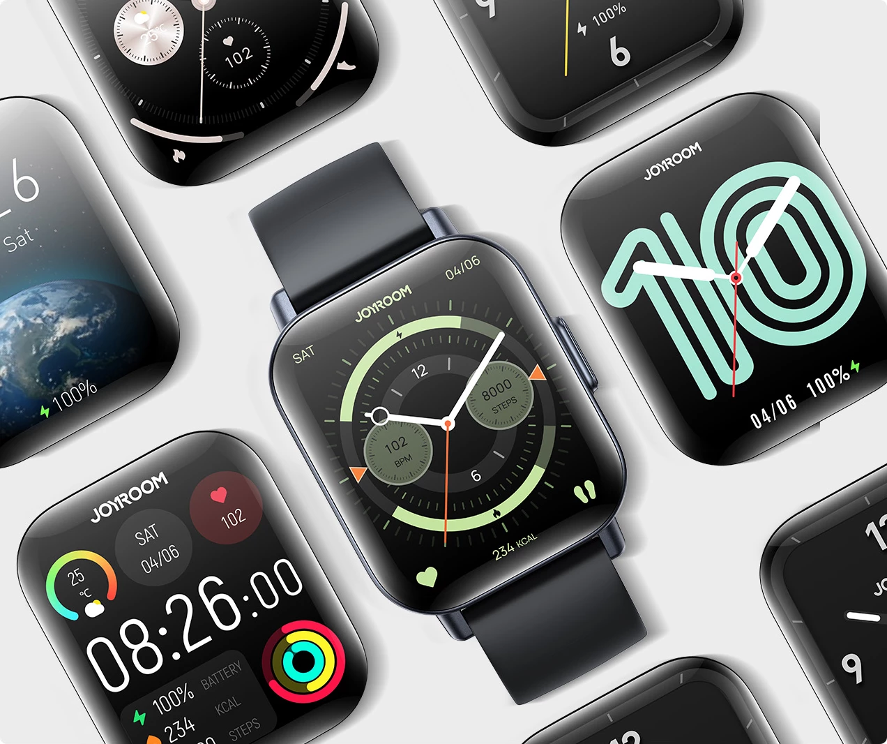 Smartwatch Joyroom Fit-Life JR-FT3S, 1.96", Bluetooth, 340 mAh, Gri