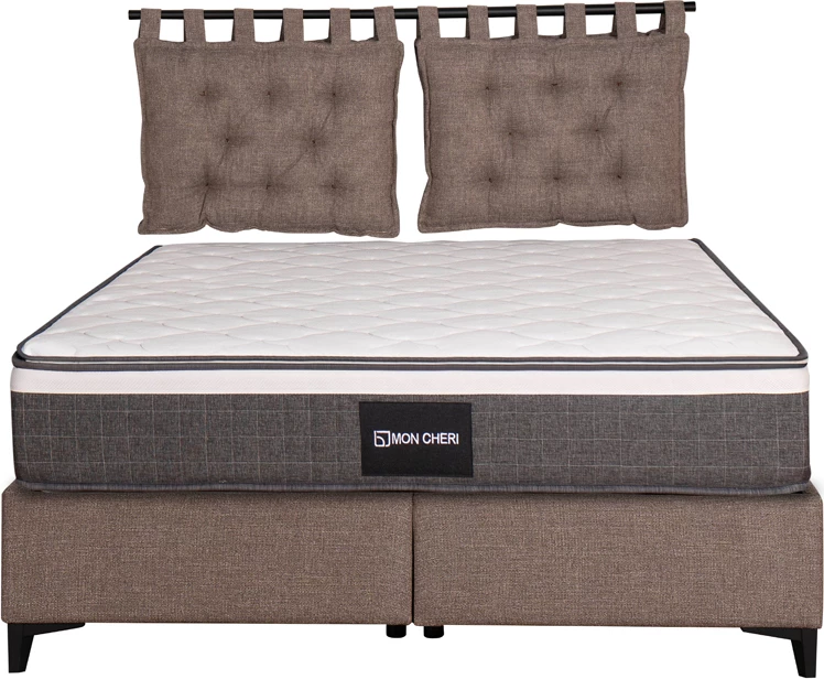 Set jastëkësh për shpinë krevati, 2 copë, ngjyrë gri-kafe, 70x10x50