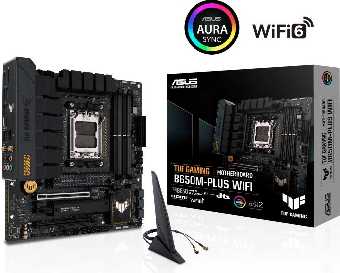 Pllakë amë, Asus, TUF GAMING B650M-PLUS WIFI, AM5, 4x DDR5, mATX, HDMI, Wi‑Fi