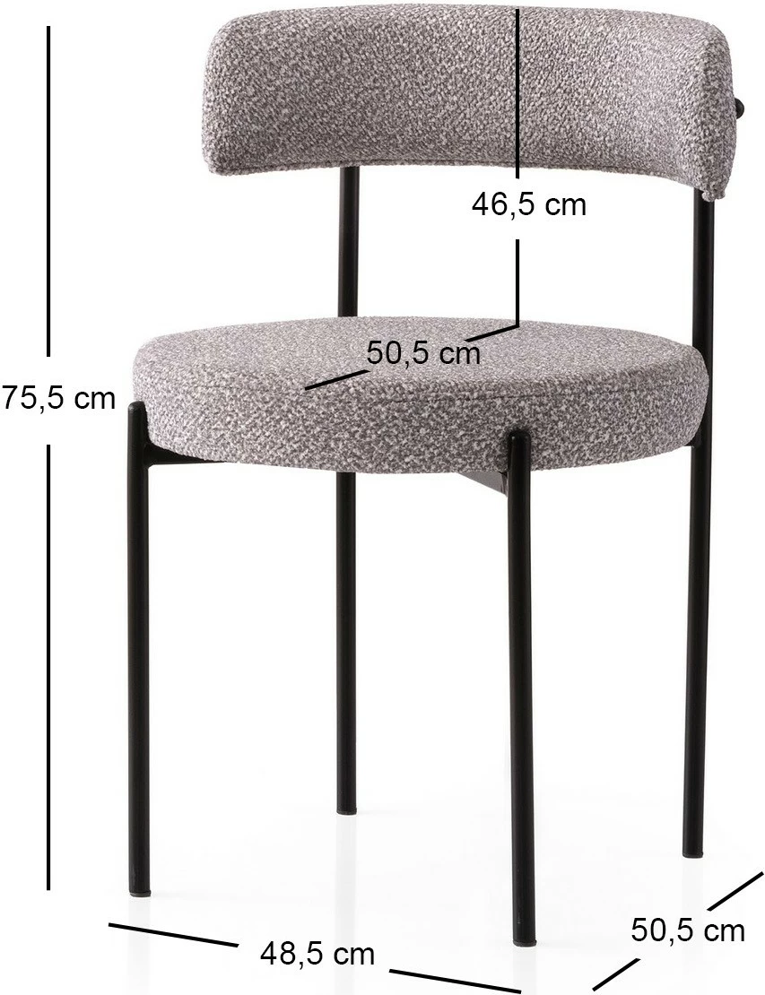 Set karrigash (2 copë), Skye Decor, Gını - 4006 V2, e zezë dhe gri
