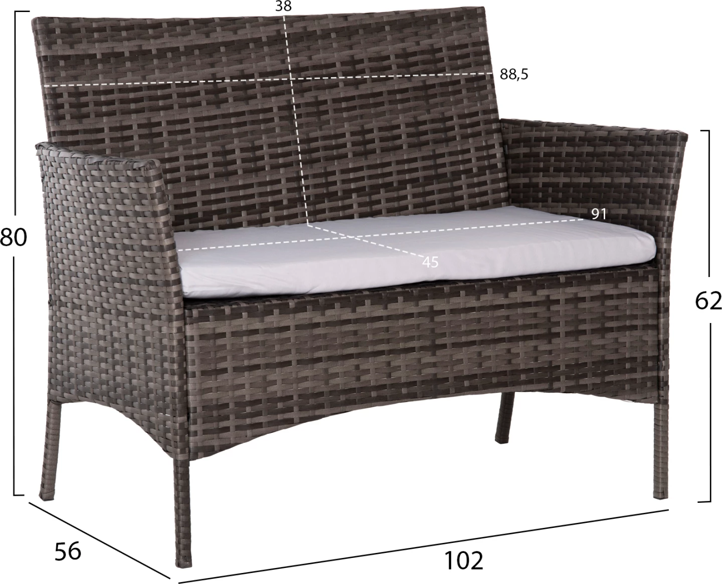 Set ulëse për kopsht STASIA FH6089.02, 4 pjesë, hiri/bezhë