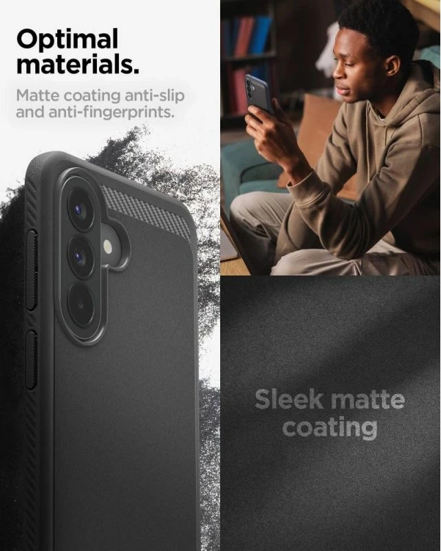 Mbështjellës telefoni Spigen Rugged Armor për Samsung Galaxy A57 5G, i zi