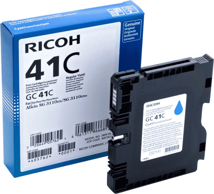 kasetë boje Ricoh GC41C 405762 rendiment 2200 faqe standard cyan