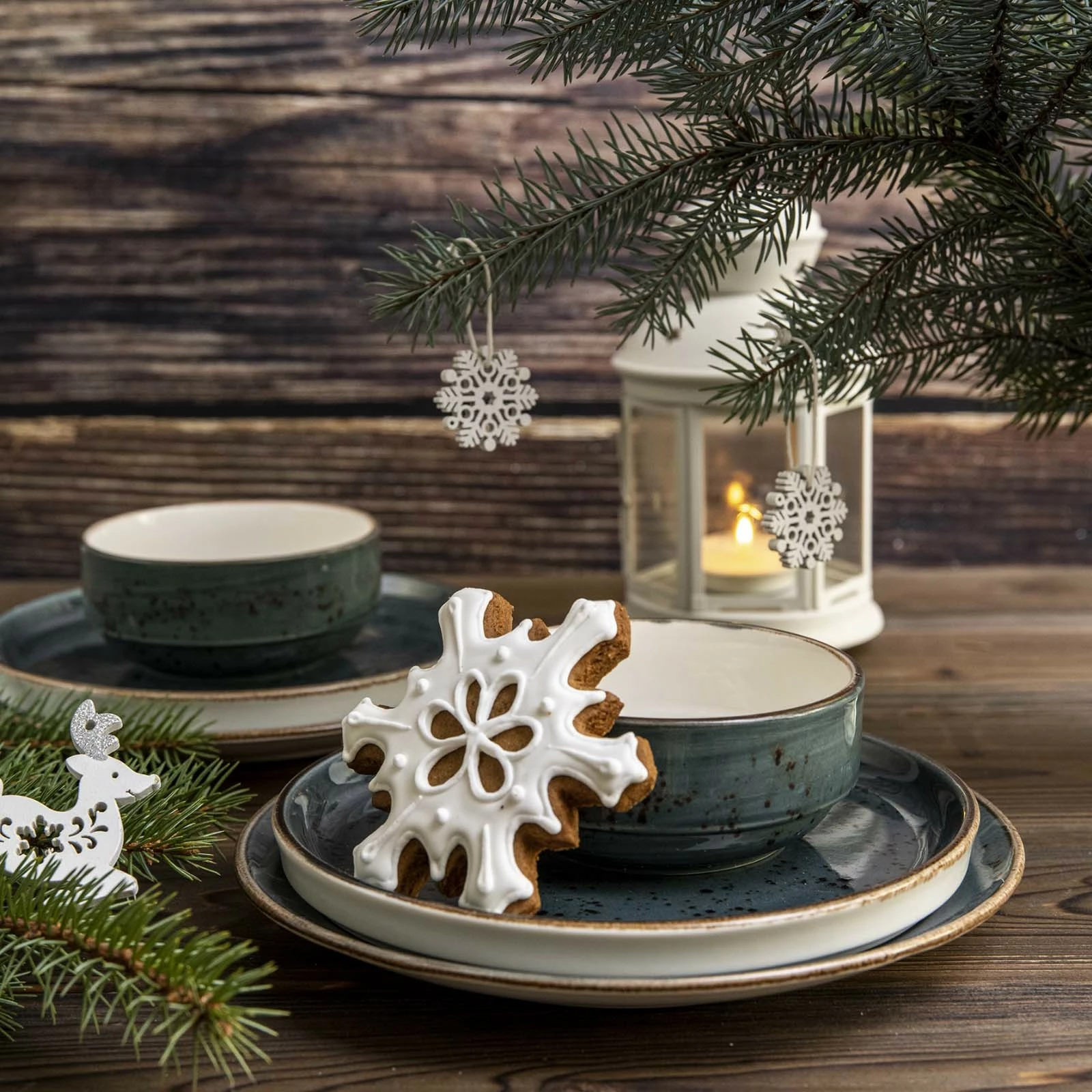 Set pjatash të rrafshëta Fine Dine Arando Ø260 mm, porcelan, gri, 6 copë