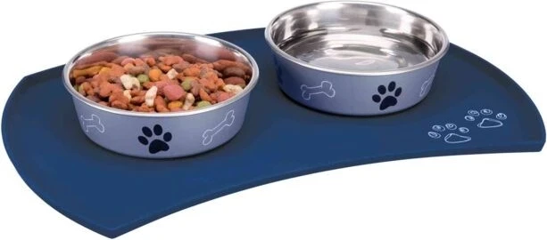 Pad për enët e ushqimit për kafshë shtëpiake TRIXIE, 48x27 cm, e kaltër