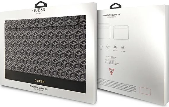 Mbështjellës laptopi Guess GCube Stripe, 16", i zi