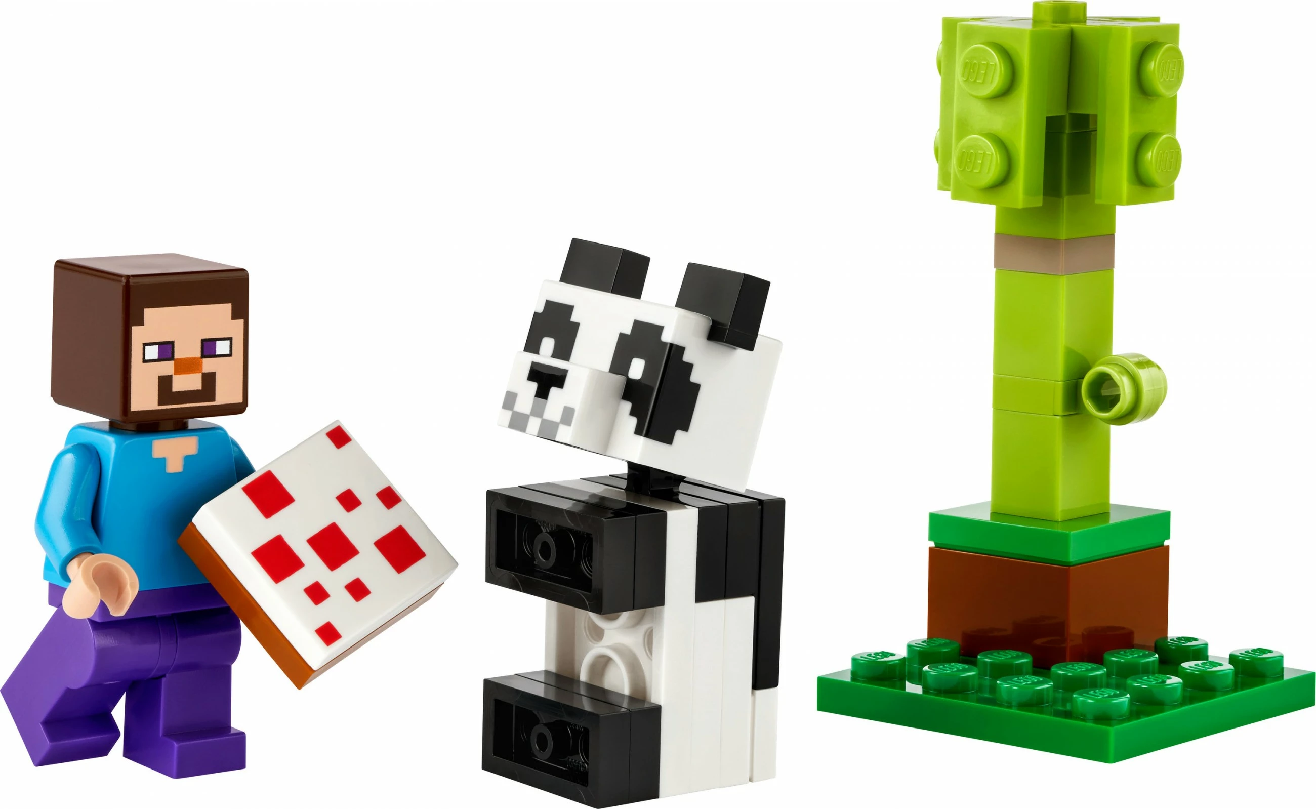 Set ndërtimi LEGO Minecraft 30672 Steve me panda të vogël, multikolor