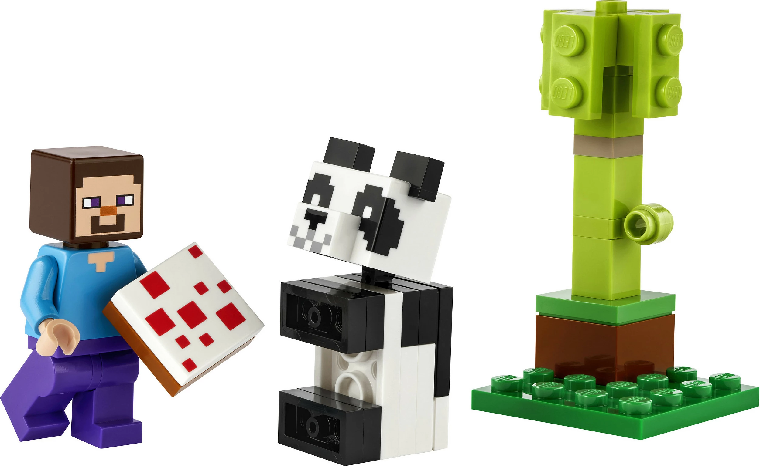 Set ndërtimi LEGO Minecraft 30672 Steve me panda të vogël, multikolor