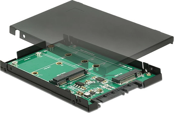 Adapter SATA DeLOCK 62866 për SSD M.2 SATA/mSATA, 6 Gbit/s, zi/jeshile