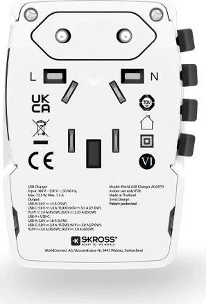 Adapter udhëtimi SKROSS MUV USB AC65PD + kabel USB-C