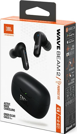 Kufje JBL Wave Beam 2, wireless, ANC, Bluetooth 5.3, të zeza