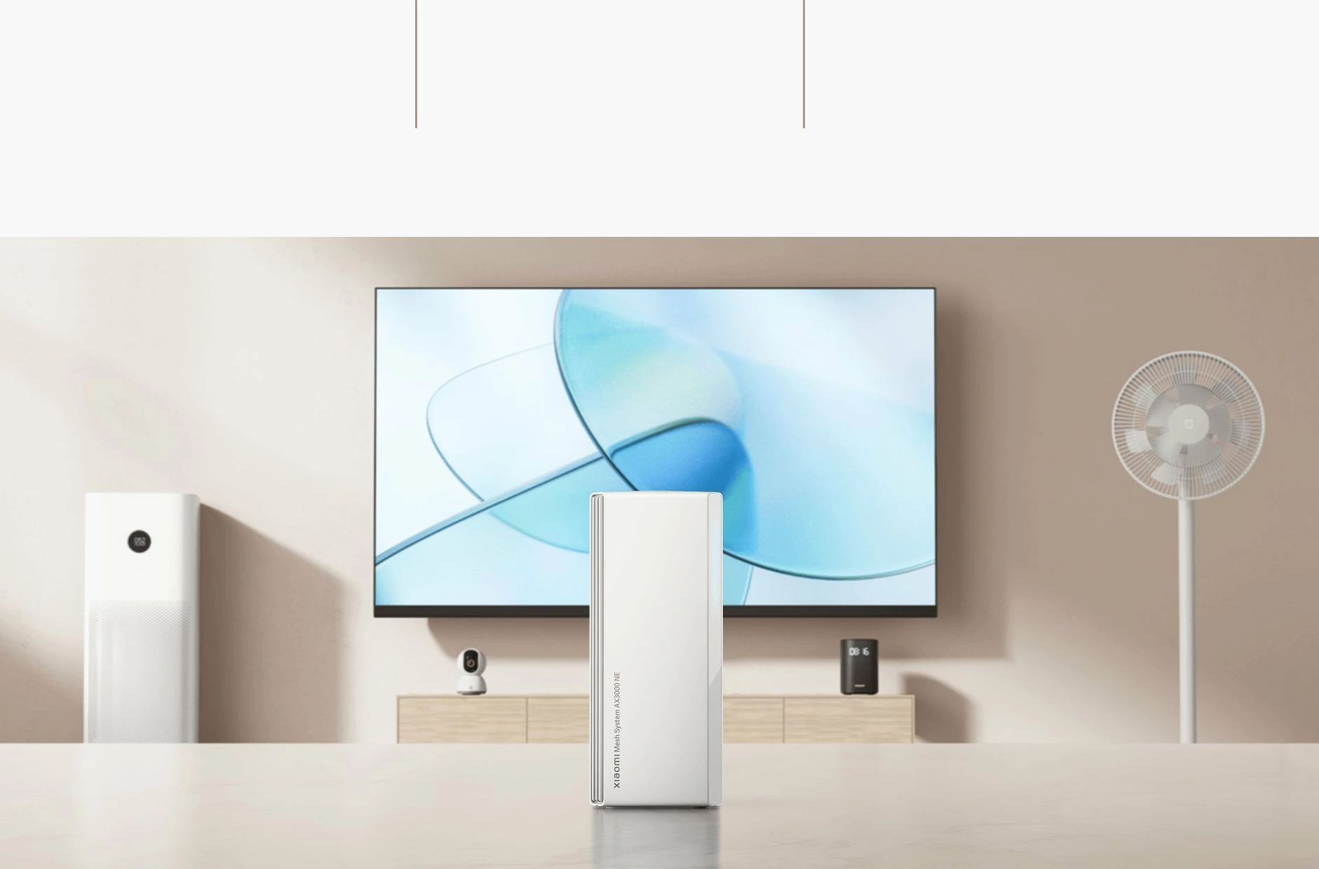 Sistem router mesh Xiaomi AX3000 NE Wi‑Fi 6, 4x Gigabit RJ45, WPA3, NFC, i bardhë, set 3 copë