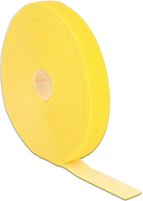 Shirit lidhës kabllosh me Velcro DeLOCK 18740, 10 m, 20 mm, i verdhë