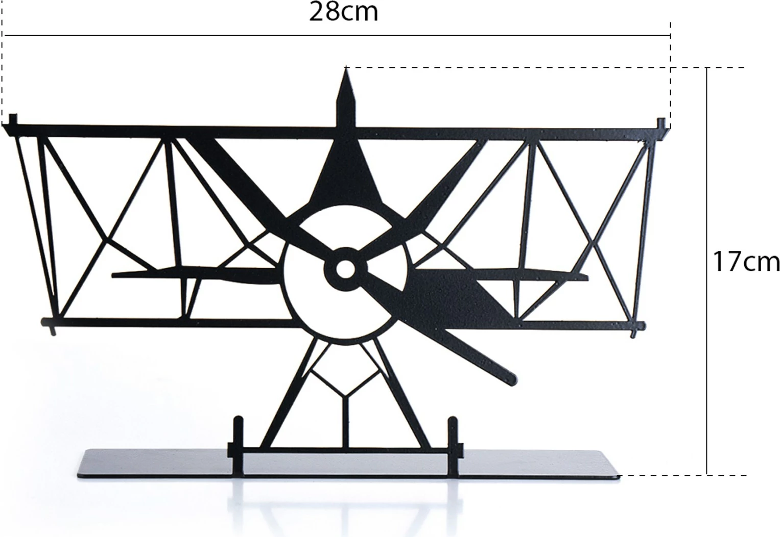 Objekt dekorativ Aberto Design, aeroplan glider, ngjyrë e zezë