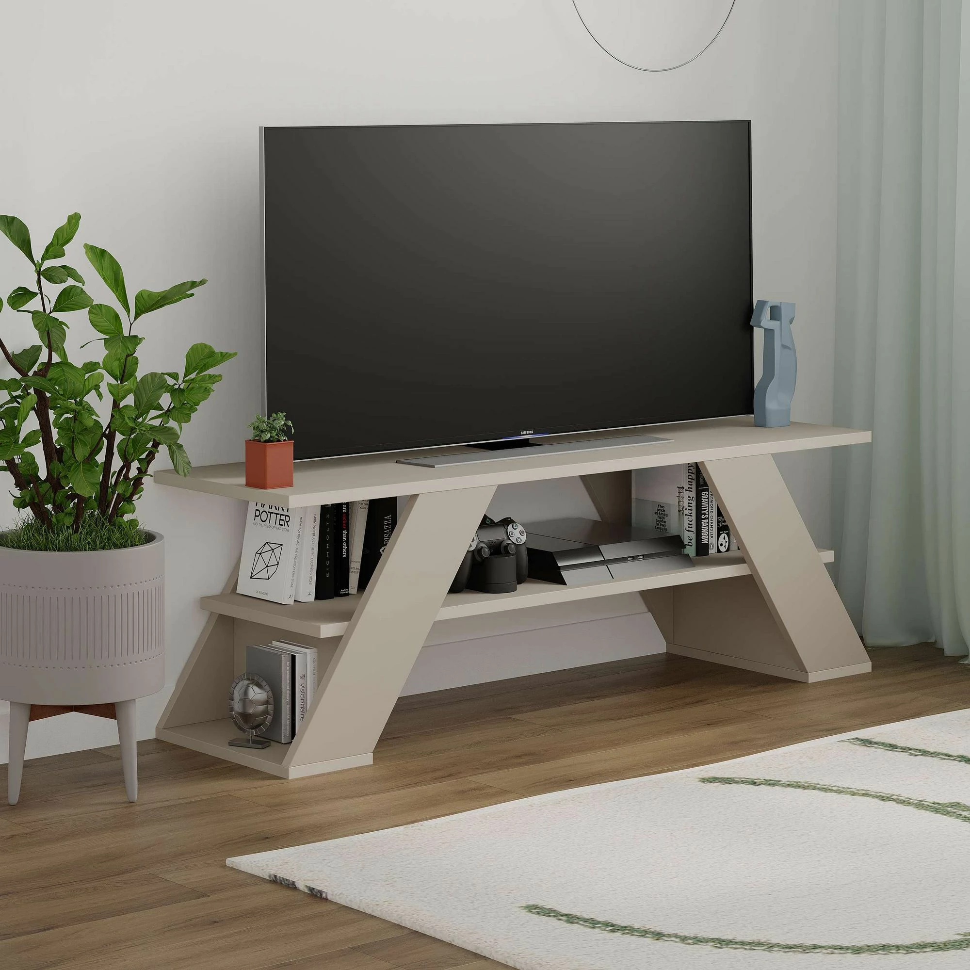 Komodë TV Skye Decor, ngjyrë rëre (sandstone)