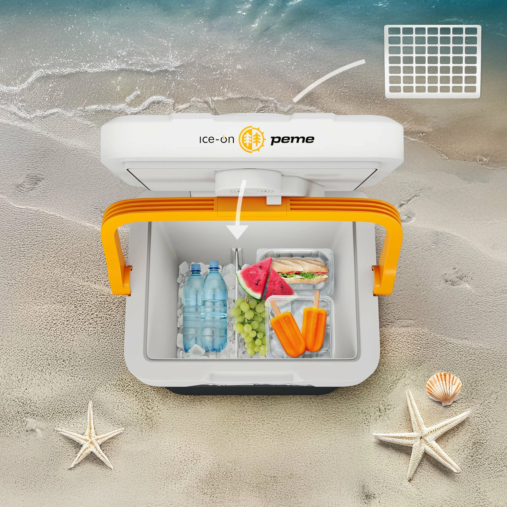 Frigorifer portativ Peme Essential 32 Adventure Orange, 25.7L, 12V/230V, ftohje + ngrohje, i zi/portokalli