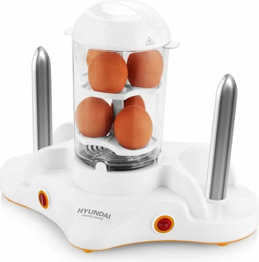 Aparat për hot dog Hyundai HDM110, 380W, deri 12 salsiçe, i bardhë