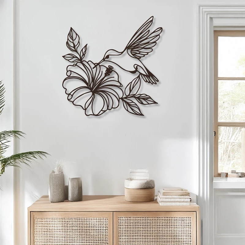 Dekor muri Folou, metal i zi, 60x1.5x60cm