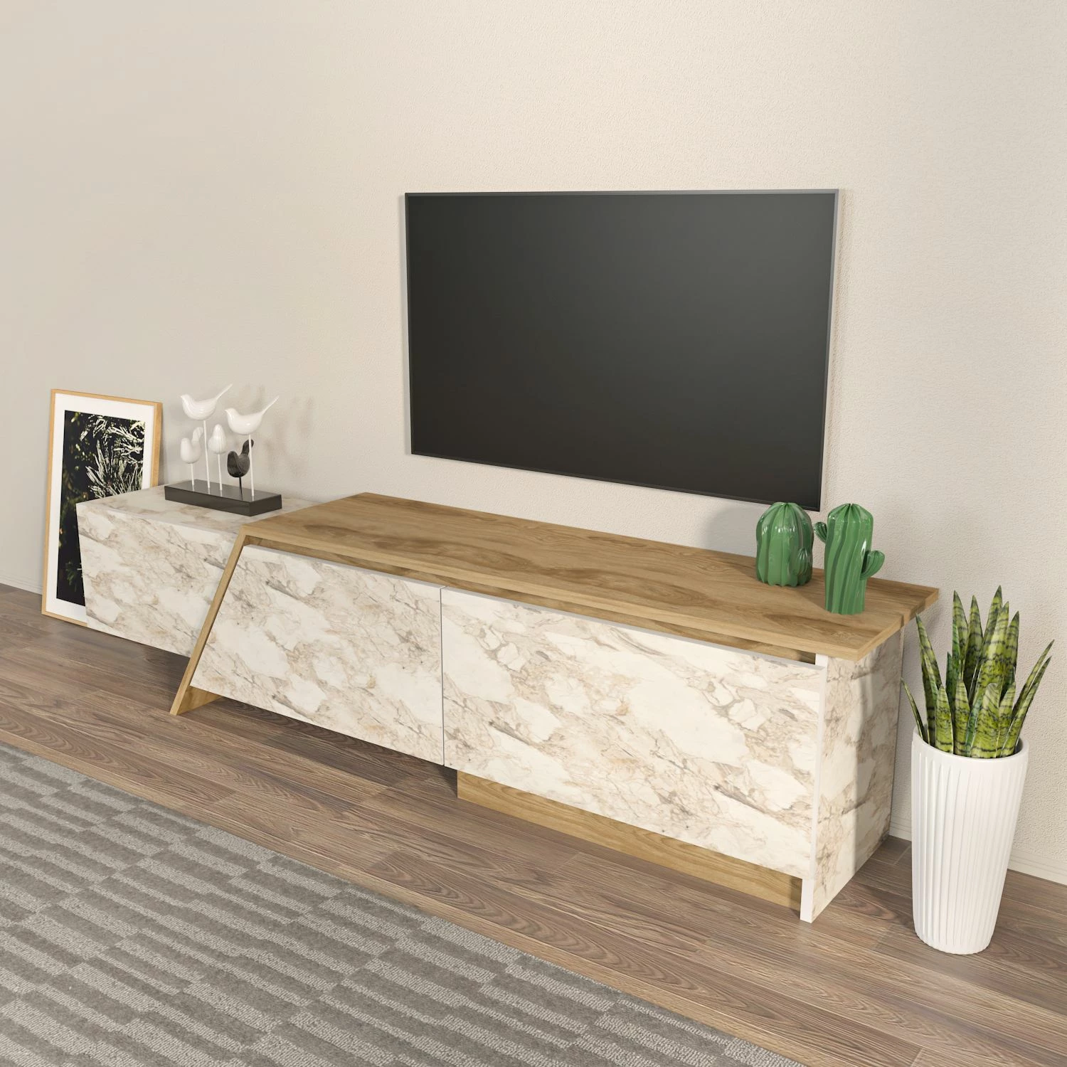 Komodë TV Skye Decor, ngjyrë lisi Oud, Ephesus