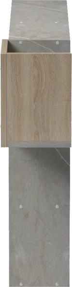 Raft muri Wenia, pamje sonoma dhe mermeri bezhë, 99.5x15x61cm