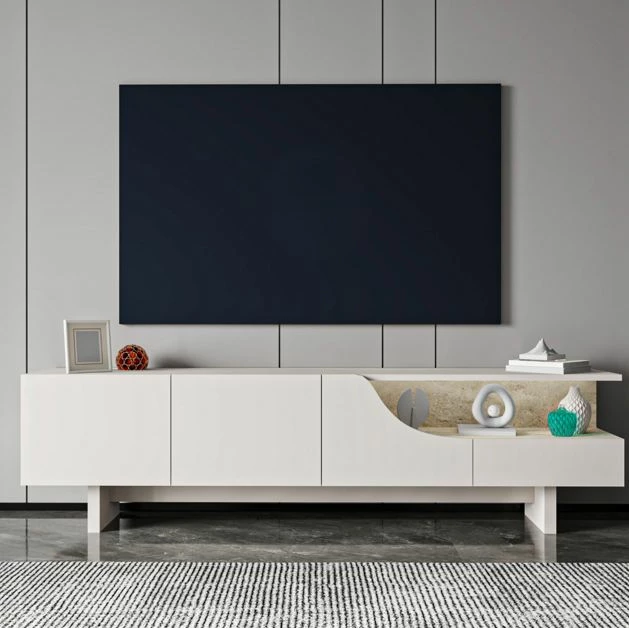 Komodë TV Skye Decor, Line, ngjyrë bezhë