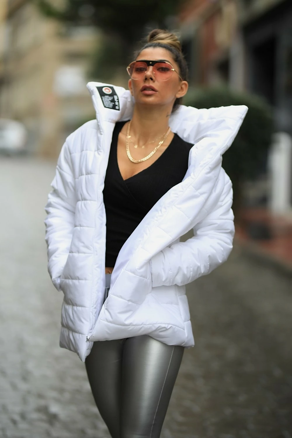 Jakne për femra Keyifli Moda, e bardhë