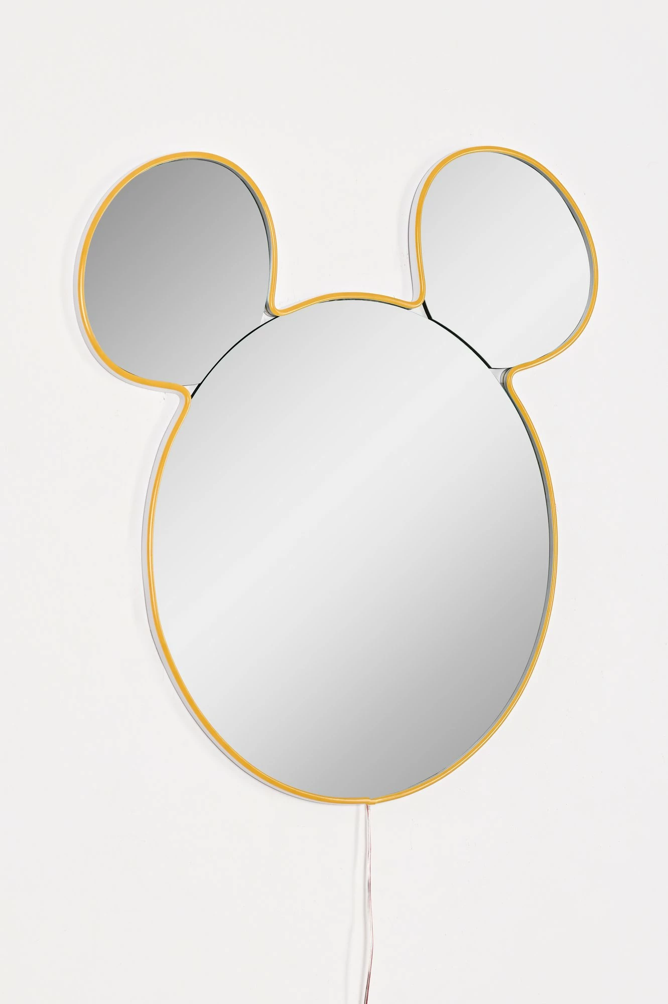 Pasqyrë me ndriçim LED, formë Mickey, ngjyrë argjendi-verdhë, Skye Decor