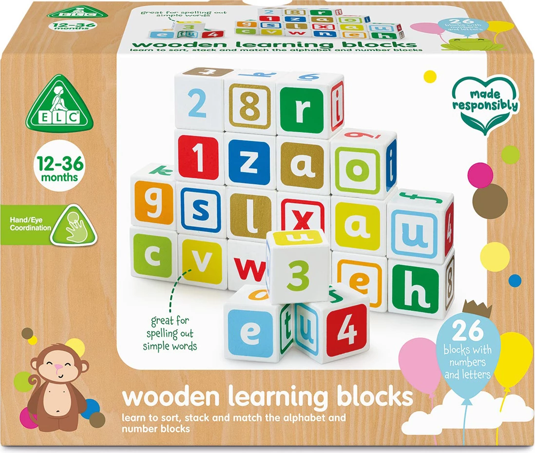 Set blloqe mësimore Early Learning Centre Wooden Learning Blocks