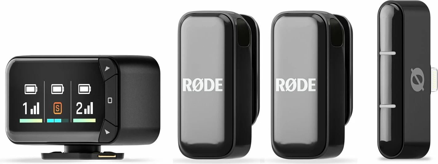 Mikrofon wireless Rode Wireless Micro Camera Kit WIMICROCKIT, USB-C, clip-on, omnidireksional, i zi, set 2x transmetues + 2x marrës + kuti karikimi
