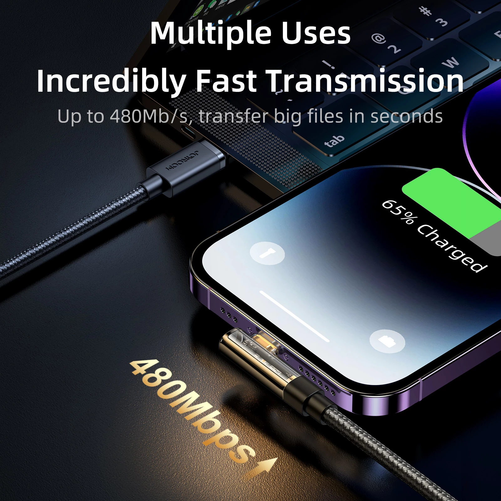 Kabllo Joyroom S-CL020A6, USB-C në Lightning (këndi), 1.2m, 20W, Blu