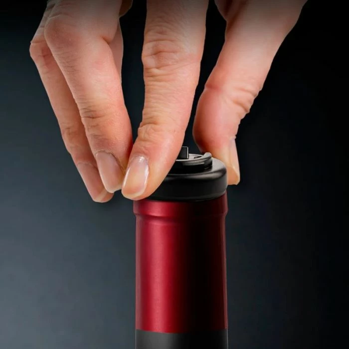 Hapës shishe elektrike UFESA EasyClassy, set me karafë kundër pikimit + kork mbyllës + prerës folie + kuti, argjend/zi