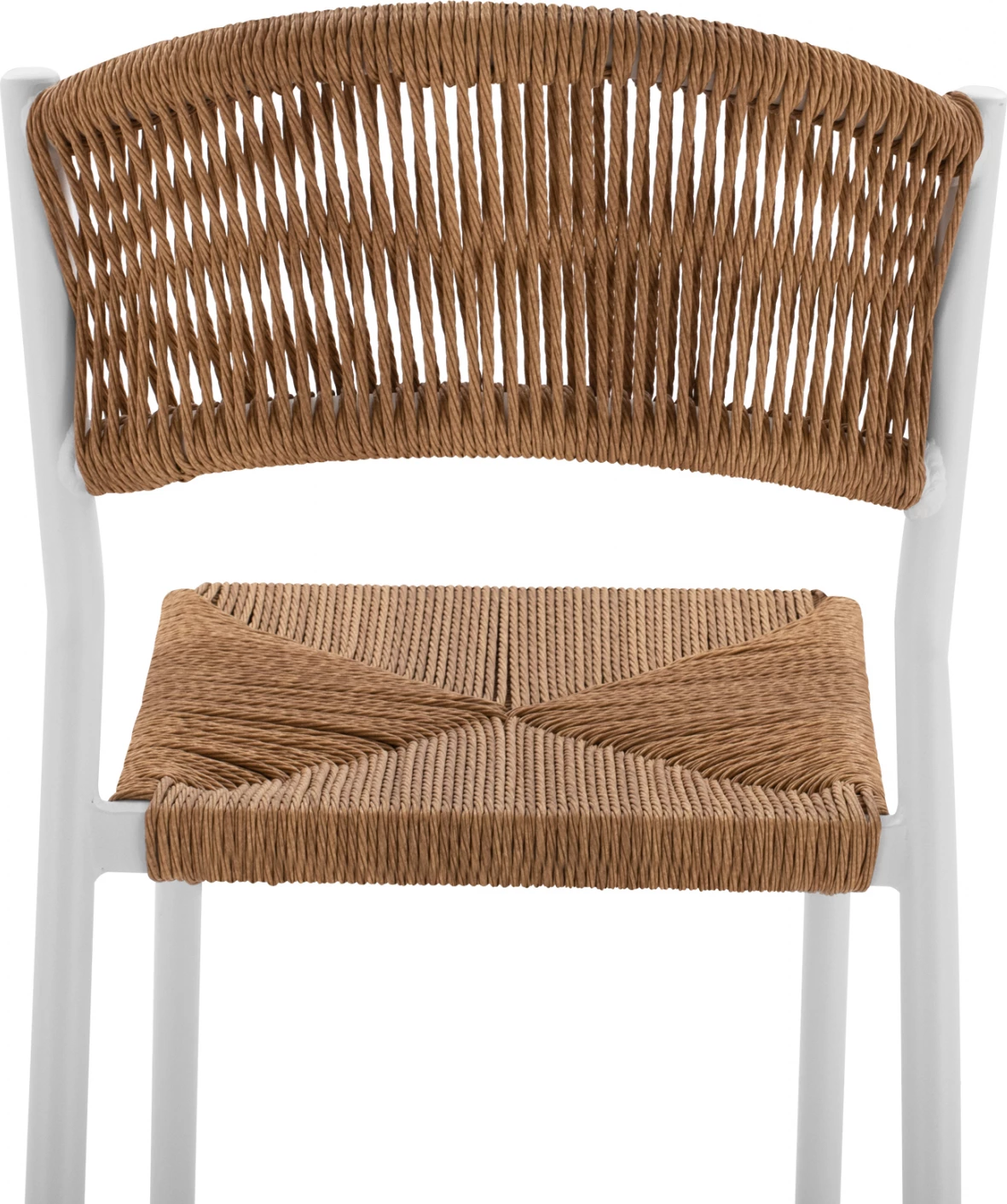 Karrige për bar alumini e bardhë me PE litar bezhë FH5789.01 45,5x56x111 cm