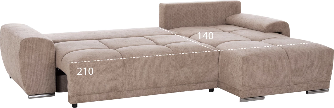 Kënd divani shtrat, kënd i djathtë, material bezhë, COMFYRA FH3336.03R, 270x181x75cm