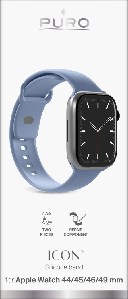 Rrip smartwatch Puro Icon për Apple Watch 44/45/46/49 mm, silikon, me tokëz, set 2 rripa, blu