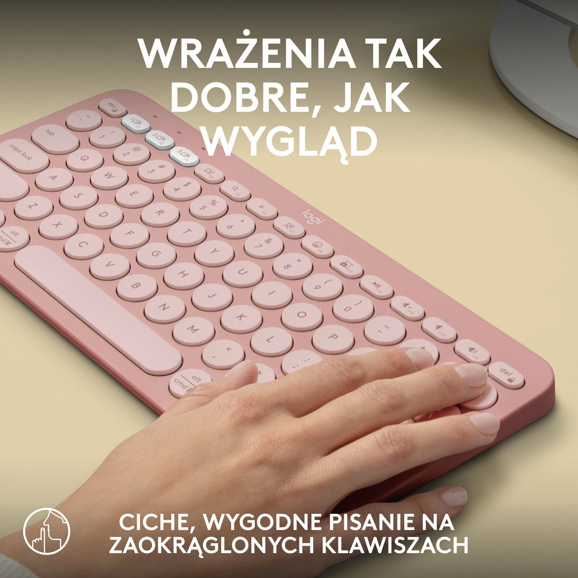 Tastierë wireless Logitech Pebble Keys 2 K380s (920-011853), Bluetooth, US INTL layout, Pink
