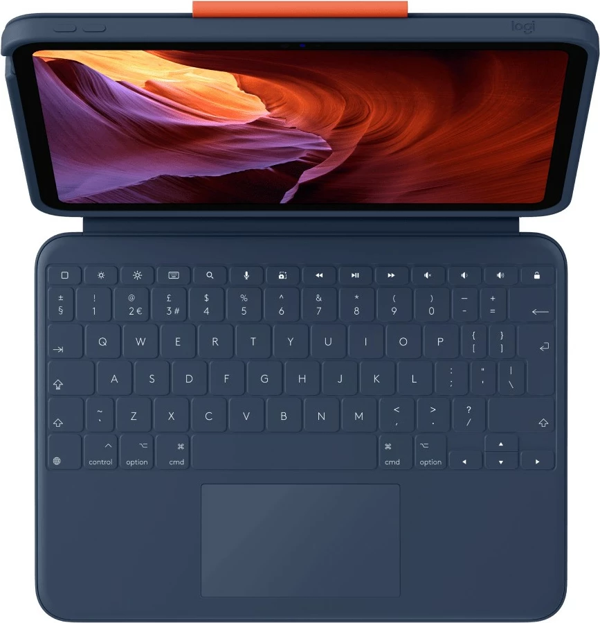 Kasë me tastierë Logitech Rugged Combo 4 Touch për iPad, blu