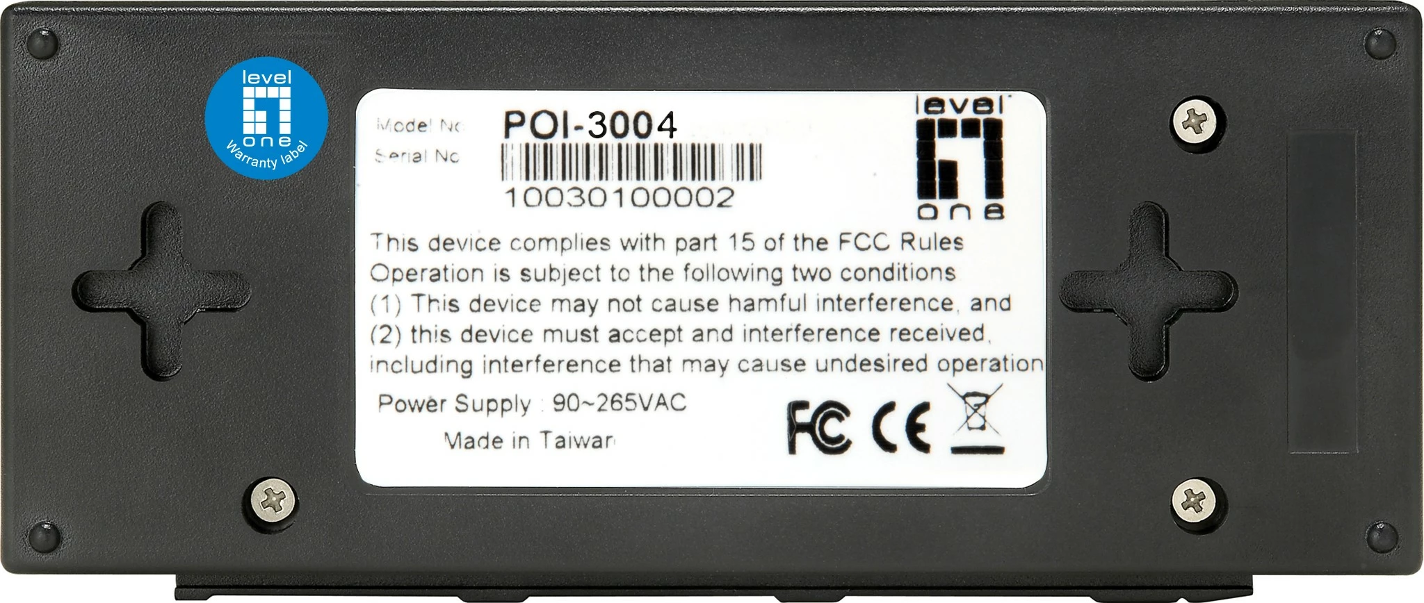 PoE Injector LevelOne POI-3004, Gigabit Ethernet, 30W, e zezë