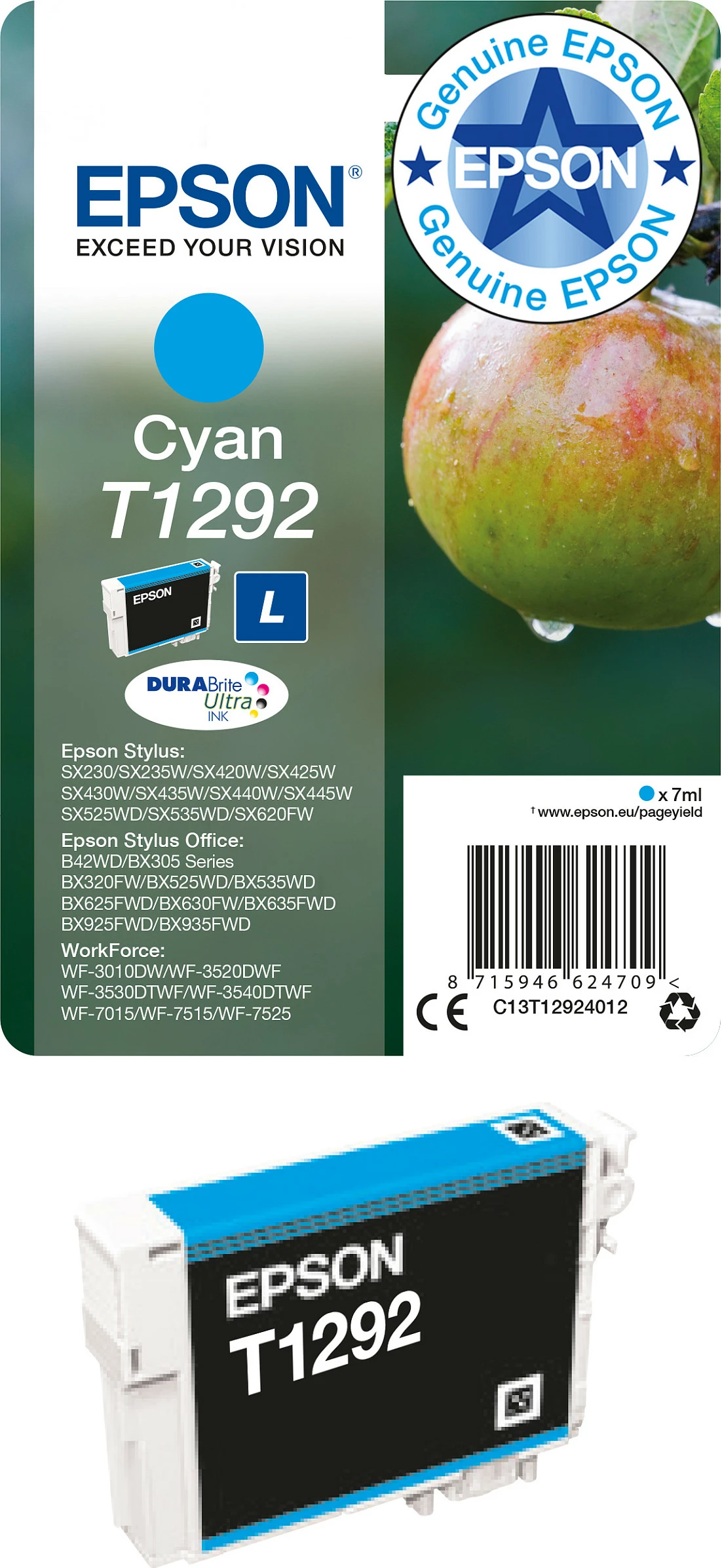 Kartrix boje Epson T1292, Cyan, 7ml