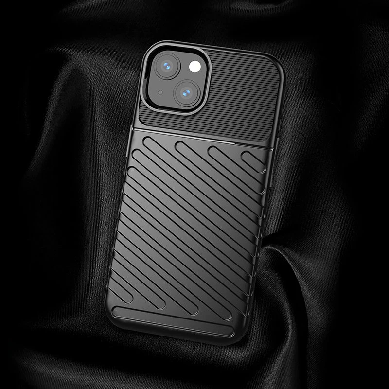 Mbështjellës Hurtel Thunder Case për iPhone 13 mini, TPU, i zi