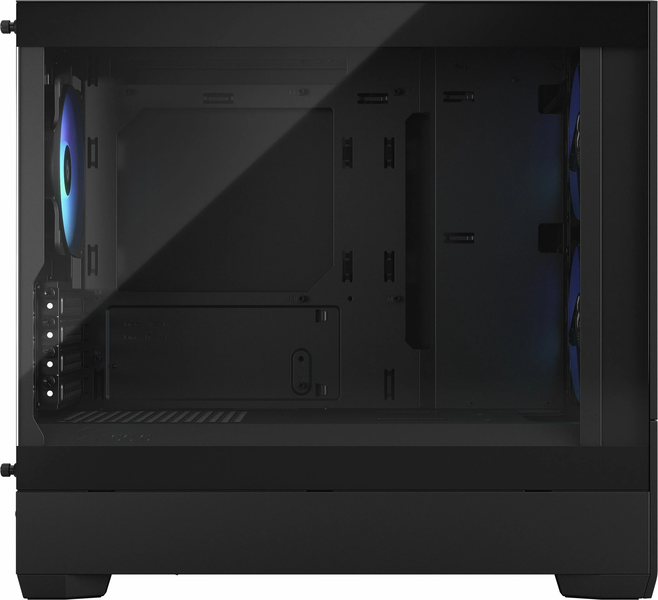 Kasë Fractal Design Pop Mini Air RGB FD-C-POR1M-06, Mini Tower, Micro-ATX/Mini-ITX, 3x120mm RGB, me dritare, e zezë