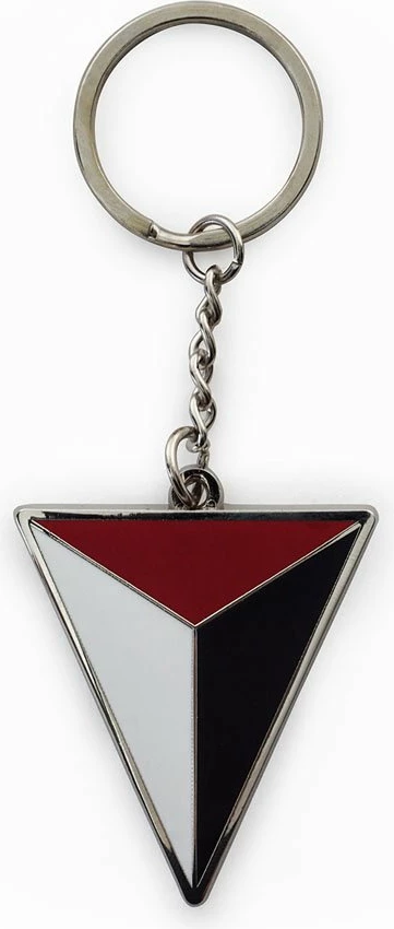 Varëse çelësash metalike Gaya Uncharted 4 Shoreline Triangle 4 cm, argjend/kuq/zi/bardhë