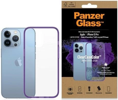 Mbështjellës PanzerGlass ClearCase për iPhone 13 Pro, transparent vjollcë